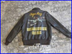 Type A-2 USAAF US Army Air Force Brown Leather Flight Jacket 44 Men's