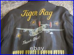 Type A-2 USAAF US Army Air Force Brown Leather Flight Jacket 44 Men's