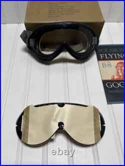 U. S ARMY AIR FORCES TYPE B-8 FLYING GOGGLES, Case, 8 Extra Lenses, Instructions