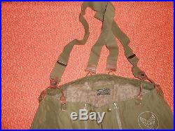 U. S. ARMYUS AIR FORCE Type A-11 Flying Trousers Flight Pants SUSPENDERS -WWII