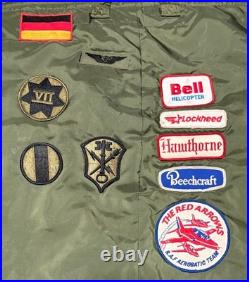 U. S. Air Force Army Flyers Helmet Bag Green Nylon Flight Crew Patches Military