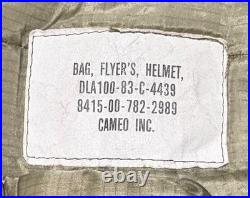 U. S. Air Force Army Flyers Helmet Bag Green Nylon Flight Crew Patches Military