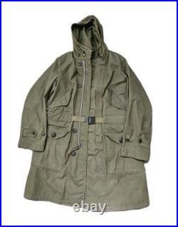 U. S. Air Force Army Overcoat Parka M-47 (1951 Dated) Sz Small OG Green With Belt