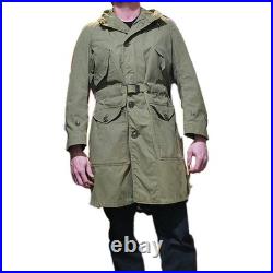 U. S. Air Force Army Overcoat Parka M-47 (1951 Dated) Sz Small OG Green With Belt