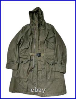 U. S. Air Force Army Overcoat Parka M-47 (1951 Dated) Sz Small OG Green With Belt