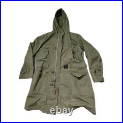 U. S. Air Force Army Overcoat Parka M-47 (1951 Dated) Sz Small OG Green With Belt