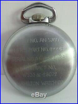 U. S. Army Air Force Master Navigation Watch 4992B Hamilton 22j SHARP Condition