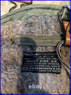 U. S. Army Air Forces Type A-11-A Intermediate Flying Trousers Size 32 WWII