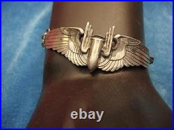 U. S. Army Airforce Aerial Gunner Wings Converted To Bracelet Sterling Silver