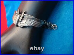 U. S. Army Airforce Aerial Gunner Wings Converted To Bracelet Sterling Silver