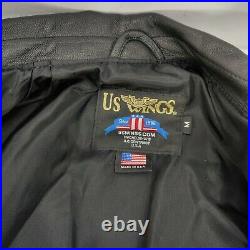 U. S. WINGS Flight Jacket A-2 US Army Air Force DWC NO. 30-1415 Black Size M