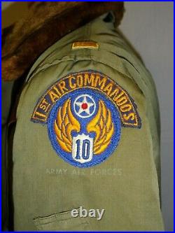U3B-118 WW 2 US Army 10th Air Force B-15A Flying uniform sz 38 2nd Lt Commandos