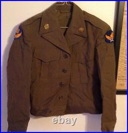 US 6th Army Air Force M1943 Ike Jacket Tunic WWII With Patches Pins AAF AAC 34 R