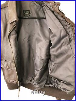 US ARMY AAF Air Force A-2 A2 flight jacket Willis Geiger Size 40 WWII