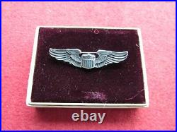 US ARMY AIR FORCE AAF Amico sterling Pilot wing in box Wosk Tagged BEAUTIFUL