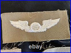 US ARMY AIR FORCE WW 2 Wing Lot of 5 EMBROIDERED ON KHAKI TWILL