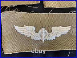 US ARMY AIR FORCE WW 2 Wing Lot of 5 EMBROIDERED ON KHAKI TWILL