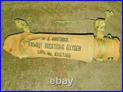 US ARMY AIR FORCE WW2 PILOT EMERGENCY BAILOUT OXYGEN BOTTLE WithCARRY POUCH 1944