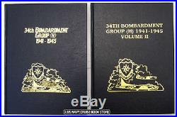 US ARMY AIR FORCES 34th BOMBARDMENT GROUP WW II HISTORY 1942-1945 2 VOLUME SET
