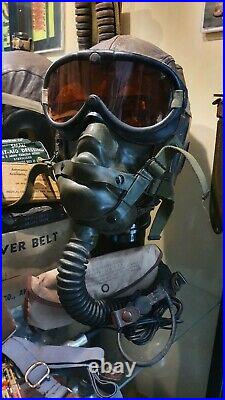 US ARMY Air Force WW2 Pilot Sauerstoffmaske Fliegerhaupen Fliegerbrille WK2 P51