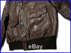 US AUTHENTIC MFG NY Type A-2 US Army Air Force NAMED Leather Flight Jacket. 38