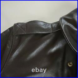 US Army A-2 Leather Flight Jacket Bomber USA Size 42 L Brown 30-1415 READ