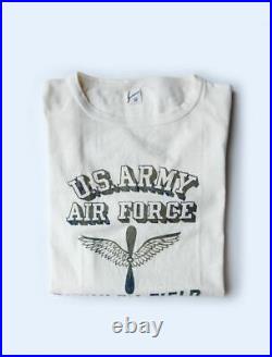 US. Army Air Force 40s Vintage T-shirt Generated Buckly Field Print Size 44 Tops