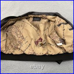 US Army Air Force A-2 Leather Flight Jacket Mens Large Brown Map Lining