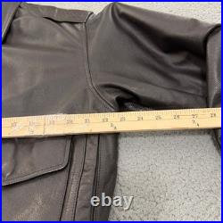 US Army Air Force A-2 Leather Flight Jacket Mens Large Brown Map Lining