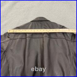 US Army Air Force A-2 Leather Flight Jacket Mens Large Brown Map Lining