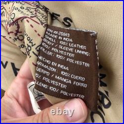 US Army Air Force A-2 Leather Flight Jacket Mens Large Brown Map Lining