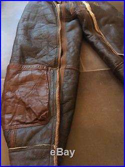 US Army Air Force A-3 Leather Sheepskin Flight Pants Rough Wear Clothing 40 R