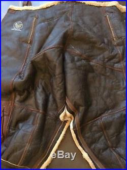 US Army Air Force A-3 Leather Sheepskin Flight Pants Rough Wear Clothing 40 R