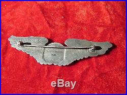 US Army Air Force AAF Observer wing 3 inch sterling pin back