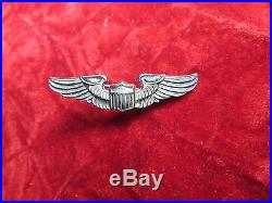 US Army Air Force AAF Pilot wing 2 inch Amico Sterling pin back in original box