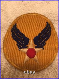 US Army Air Force HQ Patch Twill reversed Yellow Background rare