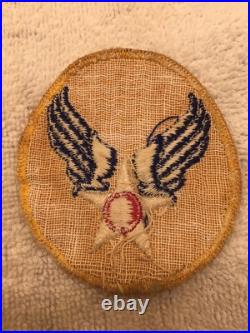 US Army Air Force HQ Patch Twill reversed Yellow Background rare