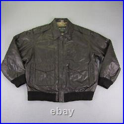 US Army Air Force Jacket Mens XL Leather Type A-2 Leather Bomber Pilot 8415 ^