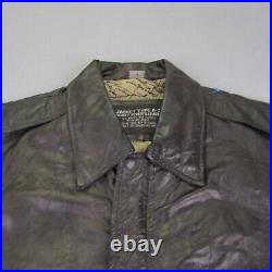 US Army Air Force Jacket Mens XL Leather Type A-2 Leather Bomber Pilot 8415 ^
