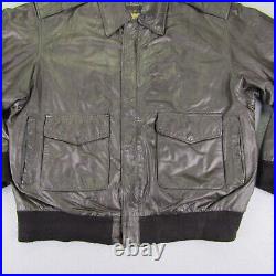 US Army Air Force Jacket Mens XL Leather Type A-2 Leather Bomber Pilot 8415 ^