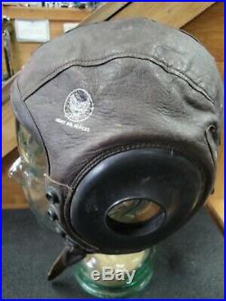 US Army Air Force Leather Flight Helmet A-11 Size Large Spec No. 3189