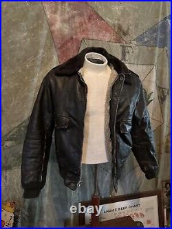 US Army Air Force Leather Flyers Bomber Jacket Sherpa Lined Military Motorcycle
