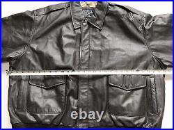 US Army Air Force Leather Jacket Mens 3XL Brown Type A-2 Flyers Full Zip Bomber