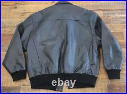 US Army Air Force Leather Jacket Mens Medium Brown Type A-2 Flyers Zip Bomber L