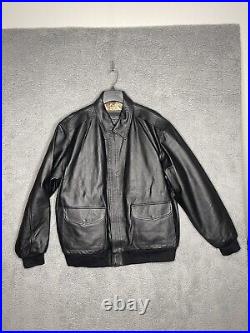 US Army Air Force Leather Type A-2 A2 Black Flyer's Flight Jacket 2XL Tall RARE