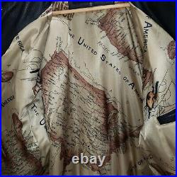 US Army Air Force Leather Type A-2 Flyer's Flight Bomber Jacket Mens XL Black