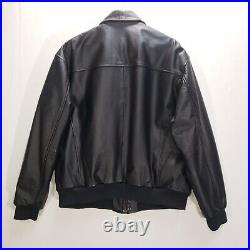 US Army Air Force Leather Type A-2 Flyer's Flight Bomber Jacket Mens XL Black