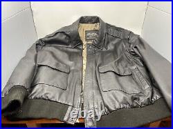 US Army Air Force Men's Leather Bomber Jacket Type A-2 Flight 3XL Big Tall