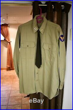 US Army Air Force Officer WW2 Dress Uniform Pinks Greens Jacket Shirt Tie Pants