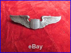 US Army Air Force Pilot Wing Sterling Rare Maker A&E clutchback 8th AAF
